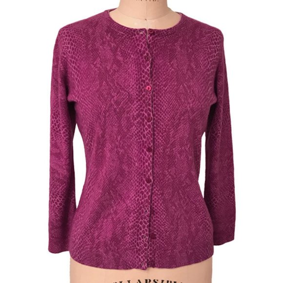Express Magenta Python Pattern Cardigan Size M - Picture 2 of 8